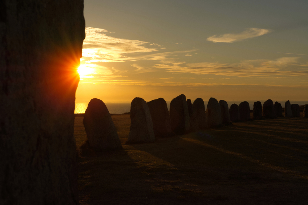 Viking monument at sunset, Sweden