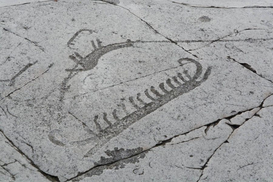 Simrislund rock carvings named Rock of Axes, 11th century