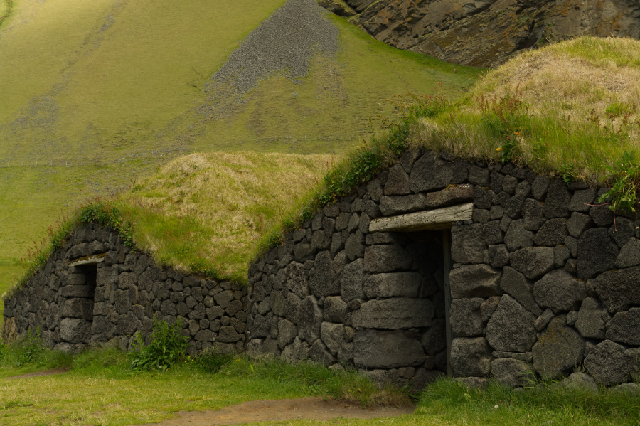 Vikinghouses on Vestmanna isles, Iceland